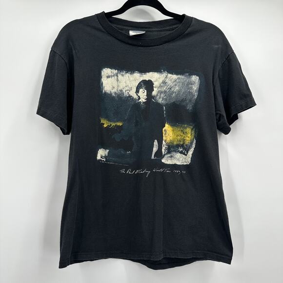 Vintage Paul McCartney Shirt Mens Large World Tour 1989 90 Band Brockum 90s